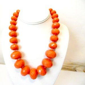 R. J. Graziano Coral Color Stone Necklace Size 16-1/2 Inch